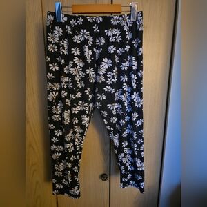 Floral Black and White Leggings